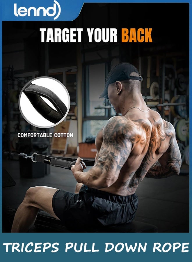 LENND Tricep Rope Cable Attachment, Workout Rope Cable Machine Attachment,Gym Equipment for Home/Gym Accessories,Triceps Extension Straps Gym Equipment - Image 3